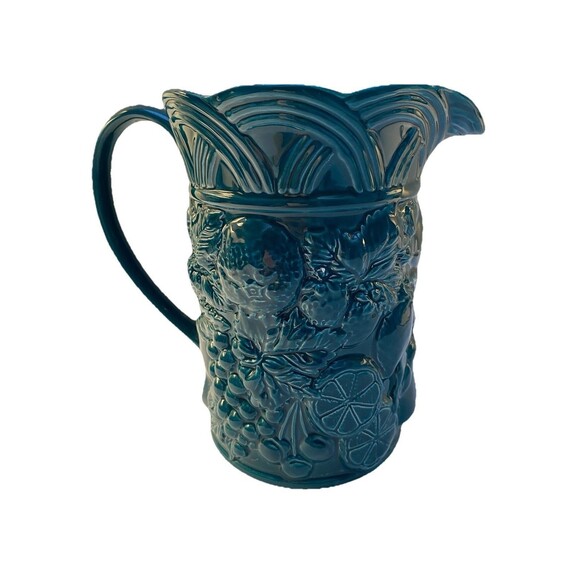 Andrea by Sadek Other - Vintage Jay Willfred Majolica Fruit Grapes Pitcher by Andrea Sadek Portugal